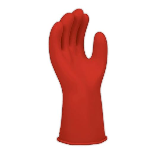 Salisbury Electrical Gloves & Accessories E011R-9 E011 11" Class 0 Rubber Linemen's Electrical Gloves, Size 9, Red