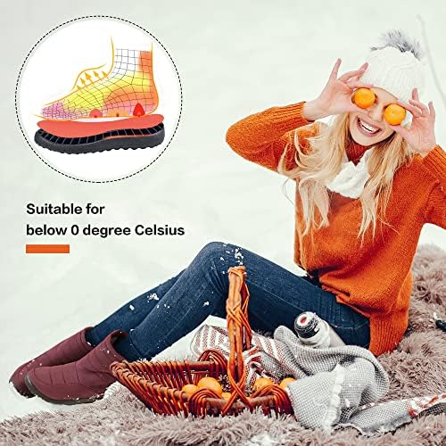 Alicegana Womens Winter Snow Boots for Women Waterproof Warm Fur Lining Mid Calf Boots with Zipper Comfortable Outdoor Shoes