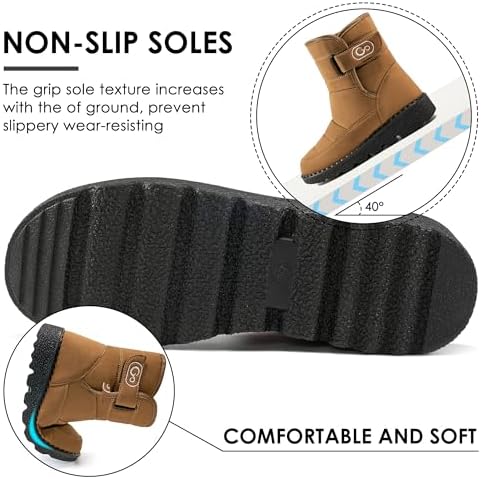 Ablanczoom Womens Winter Snow Boots with Warm Fur Lining Comfortable Booties Non Slip Waterproof Outdoor Shoes