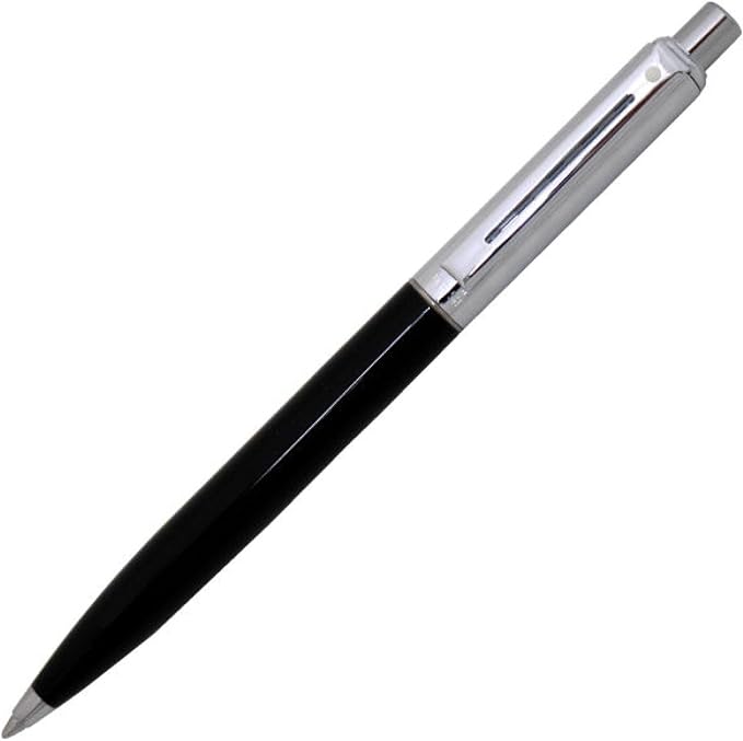 Sheaffer Signature Sentinel diamond cut chequered cap and Black Barrel Tuxedo Ballpoint Pen