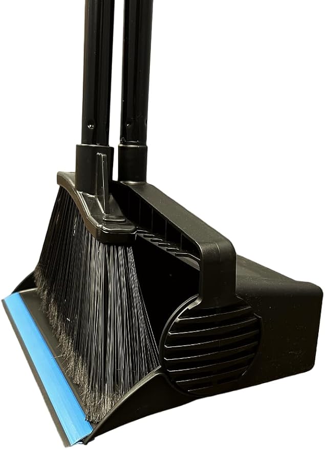 Durable and Sturdy Angle Broom and Lobby Dustpan Set, Premium Quality, Space Saving for Indoors and Outdoors. (2 Pack)