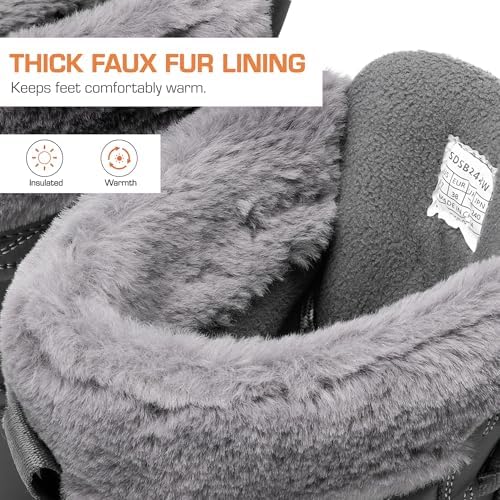 DREAM PAIRS Women's Mid Calf Warm Winter Snow Boots