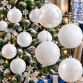 Jenaai 12 Pcs White Christmas Ball Ornaments 4 Inch Plastic Hanging Baubles