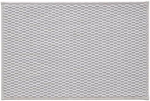 TYUU Bathroom Rugs Non Slip Washable, Super Absorbent Thin Bath Mat Small Quick Dry Low Pile Bathroom Rug, Light Grey 16"x24"
