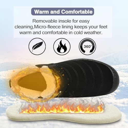 ZEENXIUYA Womens Snow Boots Comfortable Warm Fur Lined Winter Waterproof Flat Lace-Up Ankle Boots Outdoor Winter Booties