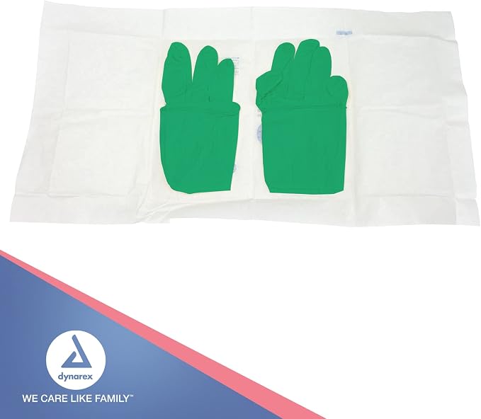 Dynarex Sterile Disposable Nitrile Surgical Gloves, Powder-Free, Packaged in Pairs, Professional Medical and Healthcare Use, Size 8.5, 1 Box of 50 Pairs
