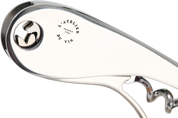 L'Atelier du Vin – Soft Machine Silver – Sommelier Corkscrew in Polished Stainless Steel – Professional Tasting Tool with Foil Cutter and Integrated Bottle Opener