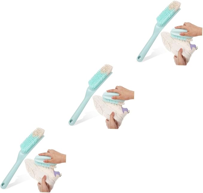 3sets Multi-Purpose Cleaning Brush Kit Handle Shoe Washing Brush Ergonomic Grip for Household Cleaning Tasks