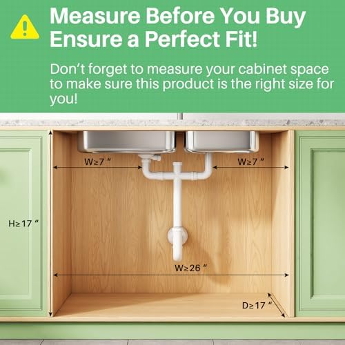 Kitstorack Under Sink Organizer, 1-Pack 3-Tier Height Adjustable Thickened Metal Pull out Cabinet Organizer Shelf, Slide out Storage Drawer Rack for Bathroom Kitchen Pantry Home Organization, Grey