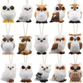 Skylety 15 Pcs Woodland Animal Ornaments Bulk,Various Owls