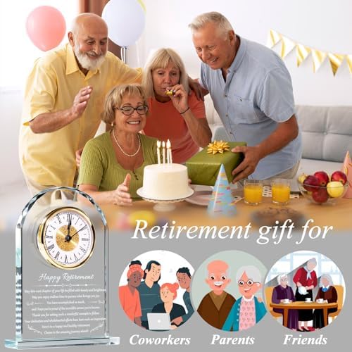Retirement Clock Gifts for Women Men, Happy Retirement Gifts for Coworkers