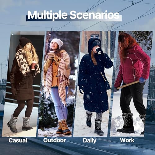 FREE SOLDIER Women's Waterproof Winter Cold Weather Snow Boots for Women Outdoor Fashion Duck Boots Comfortable Insulated