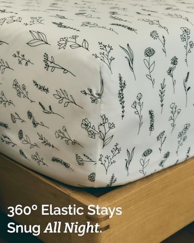 Twin XL 3 Piece Floral Sheet Set - Soft, Breathable & Cooling - Plants