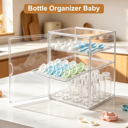 ERTIUANIO Baby Bottle Organizer for Countertop Cabinet Storage