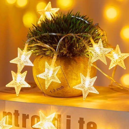 Minetom 50 LED Star String Lights, 17ft Fairy Lights Battery Operated