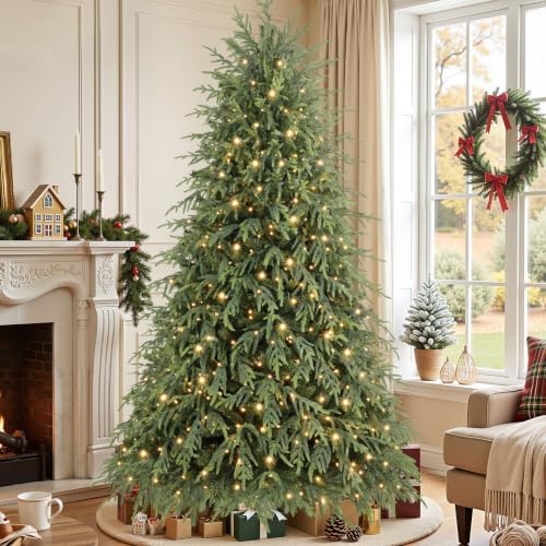 SHareconn 7.5ft Prelit Artificial Norfolk Pine Christmas Tree Color Lights