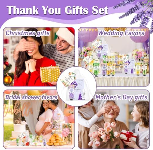 KONEUK 60 Pack Bulk Lip Balm, Facial Mask and Hand Cream Sets, Thank You Gifts and Bridesmaid Gifts for Guests, Birthday Gifts, Teacher Appreciation Gifts, Wedding Favors and Bulk Small Gifts
