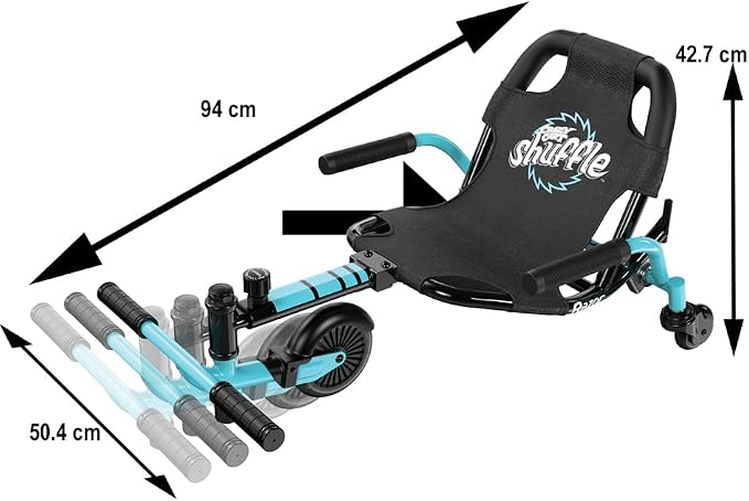 Razor Crazy Cart Shuffle – Kid-Powered Drifting Go-Kart for Ages 4+, Crazy Cart Drift Bar Technology, Adjustable Frame with 5 Length Settings