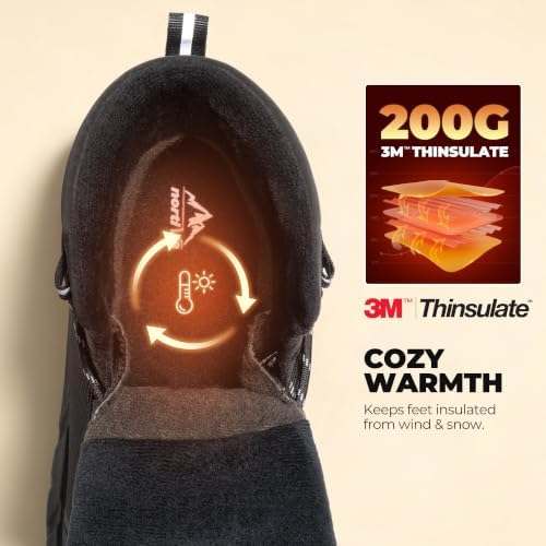 NORTIV 8 Men's Wide Winter Boots Grip on Snow Ice
