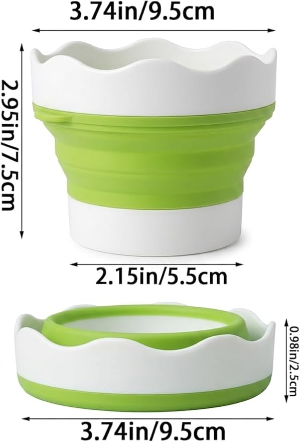 Green Piece® Paint Brush Cleaner & Restorer with Collapsible Silicone Cleaning Container – Natural Non-Toxic – Cleans Acrylic, Latex, Oil & Shellac Paint – Paint Brush Washer Cup – Made in USA – 18 Oz