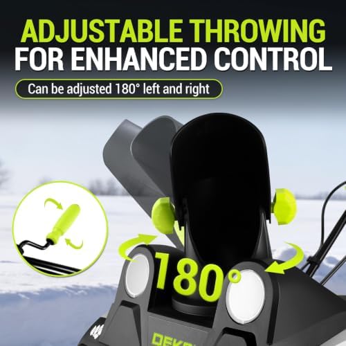 Corded Snow Blower:15A Motor, 18-Inch Electric Snow Blower, Electric Snow Shovel with 25ft Throwing Distance, Dual LED Lights, 3200rpm Snow Thrower DEKOPRO