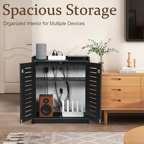 WiFi Router Storage Cabinet 19.7" x 9.8" x 23.6" Large Router Hider Box