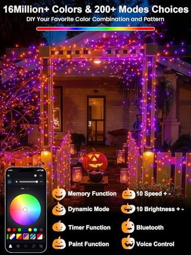 400 LED Smart RGB Color Changing String Lights APP & Remote for Halloween
