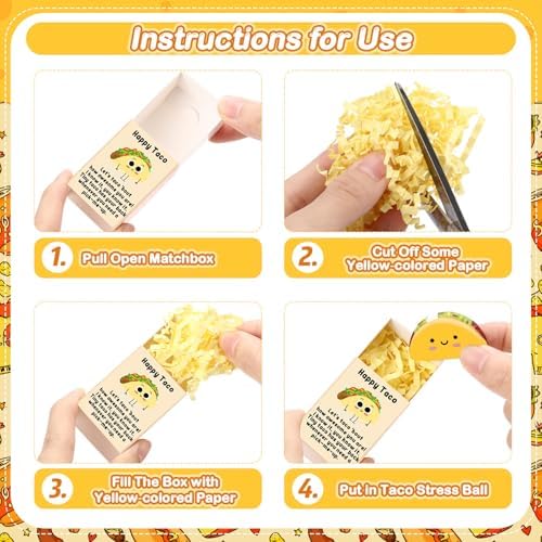 100 Sets Positive Gifts Taco Mexican Party Favors with Boxes