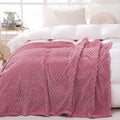 Dusty Pink Throw Blanket 108"×90"Gifts for Mom Fuzzy 3D Jacquard Decorative