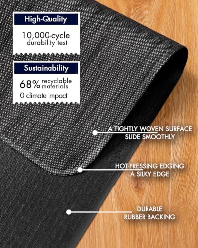 BARoyal Office Chair Mat for Hardwood Floor Under Desk Computer Rolling Chair Mat for Wood/Tile Floor Non-Slip Heavy Duty Desk Rug PVC Plastic Hard Floor Protector 30" x 48"(Metallic Black)