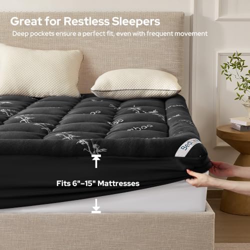 BEDLORE Full XL Size Mattress Topper, Thick Soft Pillow Top Bed Topper