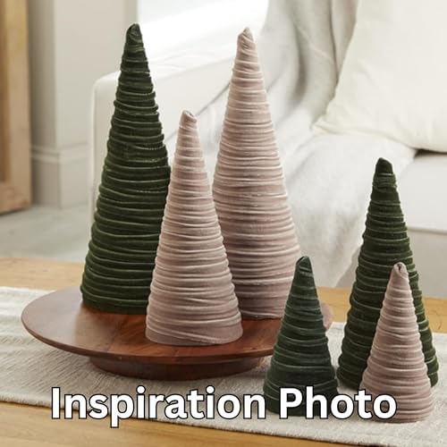 Set of 3 Velvet Cones Modern Christmas Tree (Chocolate Brown Set of 3)