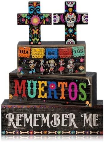 Moucuny 4 Pcs Day of the Dead Table Decor Dia De Los Muertos Decoration