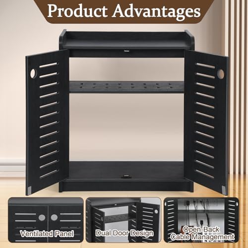 WiFi Router Storage Cabinet 19.7" x 9.8" x 23.6" Large Router Hider Box