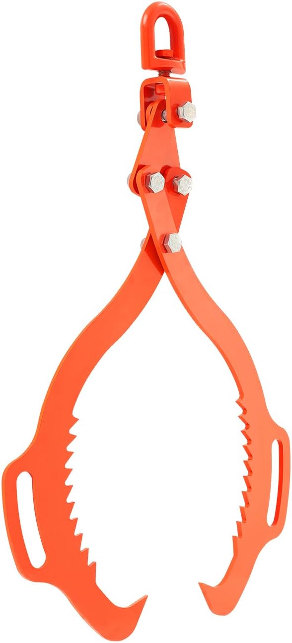 VEVOR Log Lifting Tongs 28in, 2 Serrated Claw Hook Log Tongs, Heavy Duty Steel Swivel Dragging Tongs, 1100LBS Log Grapple with Handles, Lumber Log Skidding Tongs for Tractors, Trucks, Forklifts, ATVs