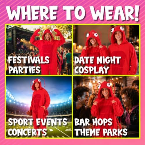 Funziez! Slim Fit Adult Onesie - Animal Costume - Plush Unisex Halloween One Piece Cosplay Suit for Women and Men