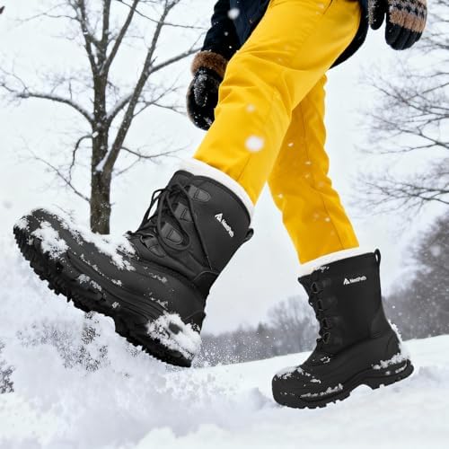 Mens Snow Boots, -40°F Waterproof Insulated Winter Boots For Men