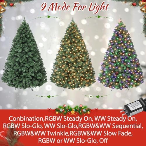 6FT Artificial Christmas Tree with 750 Branch Tips, Hinged Spruce Design & Metal Foldable Base, Easy Assembly Holiday Decoration for Home, Green