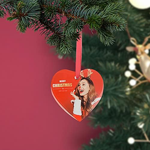 PYD Life 24 PCS Sublimation Blanks Ornament Glass Frosted 3" Heart Shaped