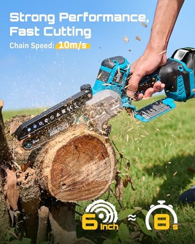 SEESII Mini Chainsaw 6 Inch Brushless, Automatic Oiler