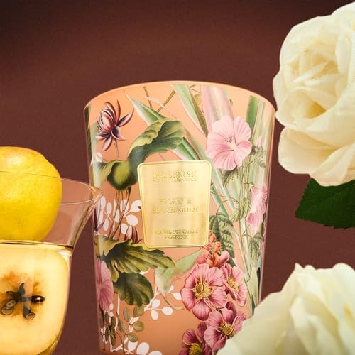 M&SENSE Peony Blush Suede Soy Candle, 35oz 3-Wick, Summer Romantic Gift