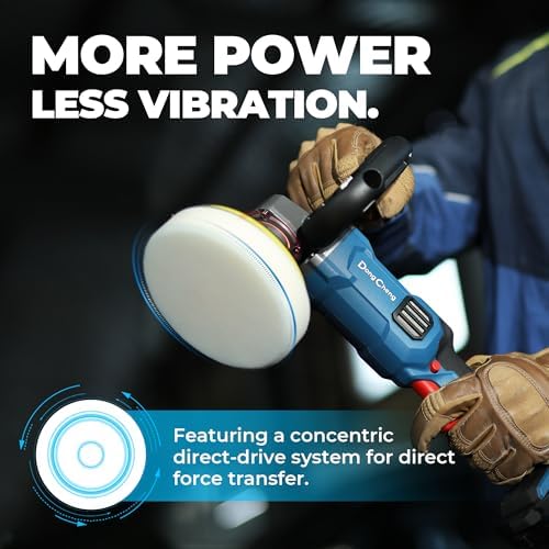Dong Cheng 20V Brushless Cordless Polisher Kit, 6" Pad, 2 x 4.0Ah Batteries