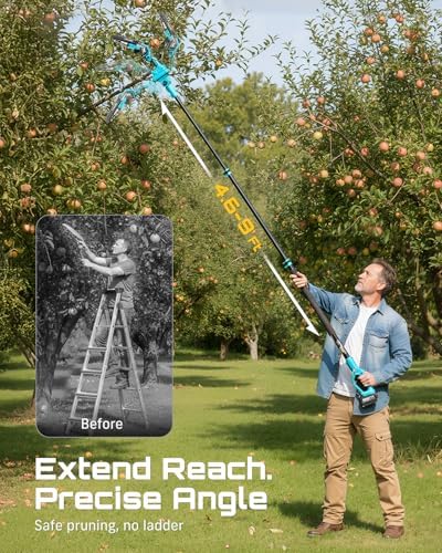 SEESII 2-in-1 Electric Pole Saws for Tree Trimming, Brushless Motor