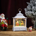 Christmas Snow Globe Lantern，White‑Santa Sled & Reindeer