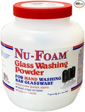 Nu-Foam Glass Washing Powder - Detergent for Bar Glassware – Original Streak-Free Solution - Hand Washing Bar, Tavern, Brewery Supplies - Spotless Serving Glasses - Easy On Hands - 4 Lb Jar