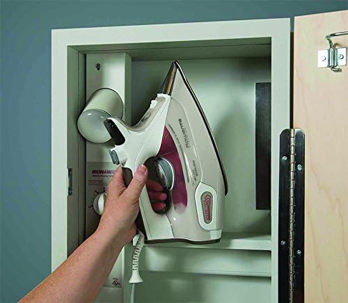 Built-In Ironing Center with 42 Inch Ironing Board, Hot Iron Storage and Raised Oak Panel Door-NE42ROU