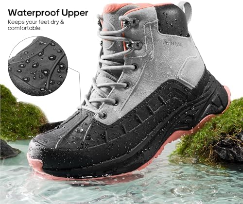 NORTIV 8 Women's Waterproof Hiking Boots Outdoor Trekking Camping Trail Hiking Boots