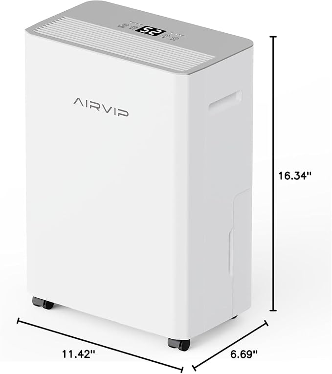 34 Pints Dehumidifiers for Home with 6.56ft Drain Hose, Smart Humidity Control, Max 2441 Sq.Ft Quite & Energy Efficient Dehumidifier for Basement Bedroom Bathroom with Auto Shut Off, 2.5 L Water Tank