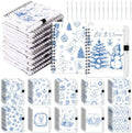 Gueevin 72 Pcs/36 Set Inspirational Notebook Pen Gifts Bulk, Blue Xmas