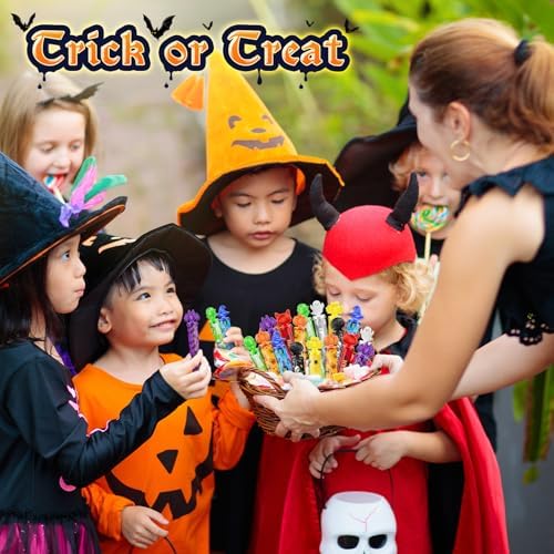 Shemira 80pcs Halloween Bubble Wands, Halloween Party Favors for Kids, Halloweens' Goodie Bags Fillers, Trick Or Treating Toys Bulk, Halloween Miniatures Prizes, for Kids,
